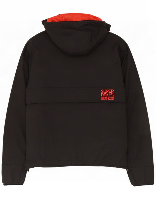 Superdry Herre The Windcagoule grafisk regnjakke med hætte UK 40 Large Black
