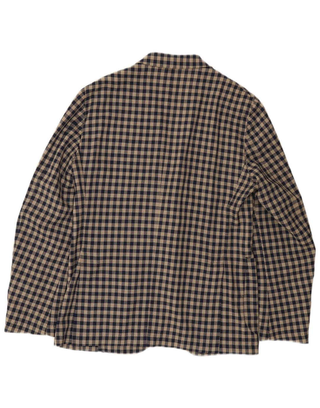 Angelico Herre 2-knaps blazerjakke IT 50 Stor Beige Gingham Wool