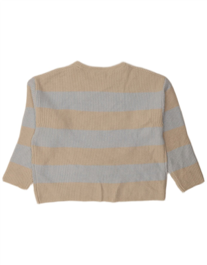 Marks & Spencer Dame sweater med rund hals DK 14 Medium Beige Stribet