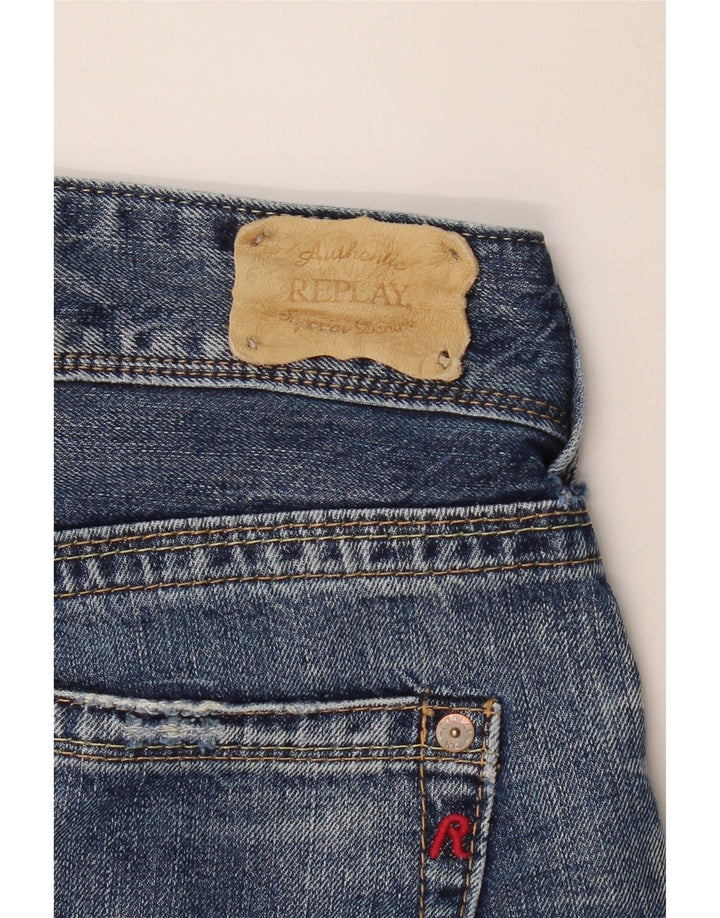 REPLAY Dame Jeans med brede ben W32 L31 Blå