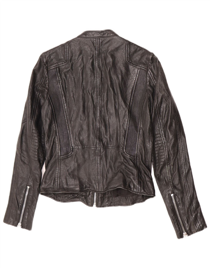 Gipsy Womens Læder Racer Jacket UK 10 Small Black Læder