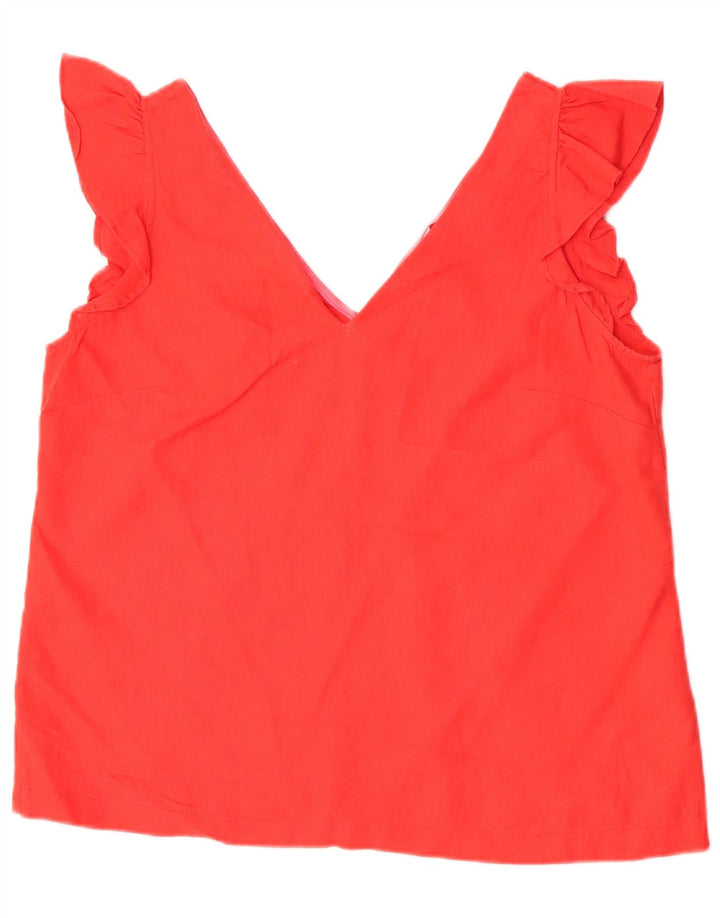 Boden Dame Ærmeløs bluse Top UK 16 Large Red Linen