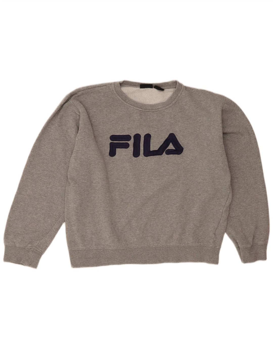 FILA Womens Oversized Graphic Sweatshirt Jumper UK 16 Large Grey Cotton