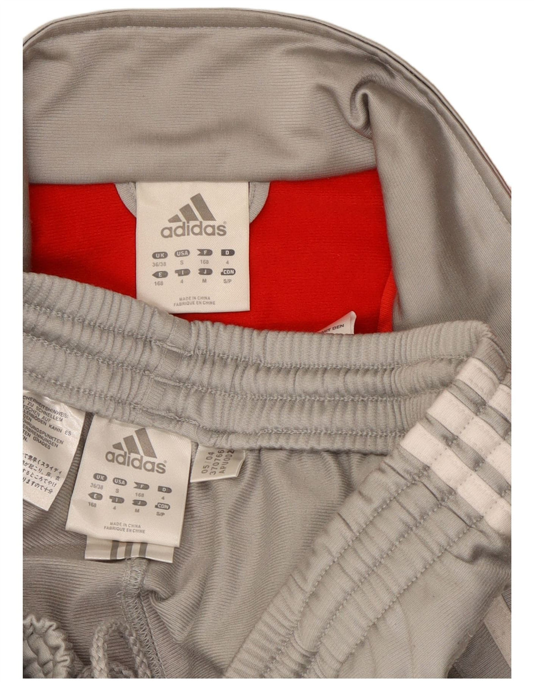 Adidas fuld træningsdragt til mænd UK 36/38 Small Grey Colourblock Polyester