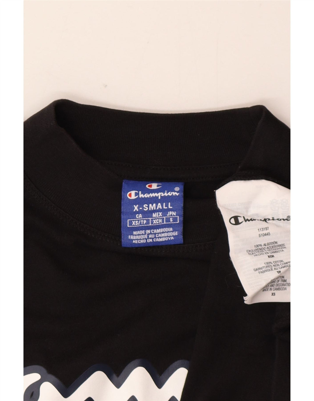 Champion Womens Grafisk Oversized Sweatshirt Jumper UK 6 XS Sort