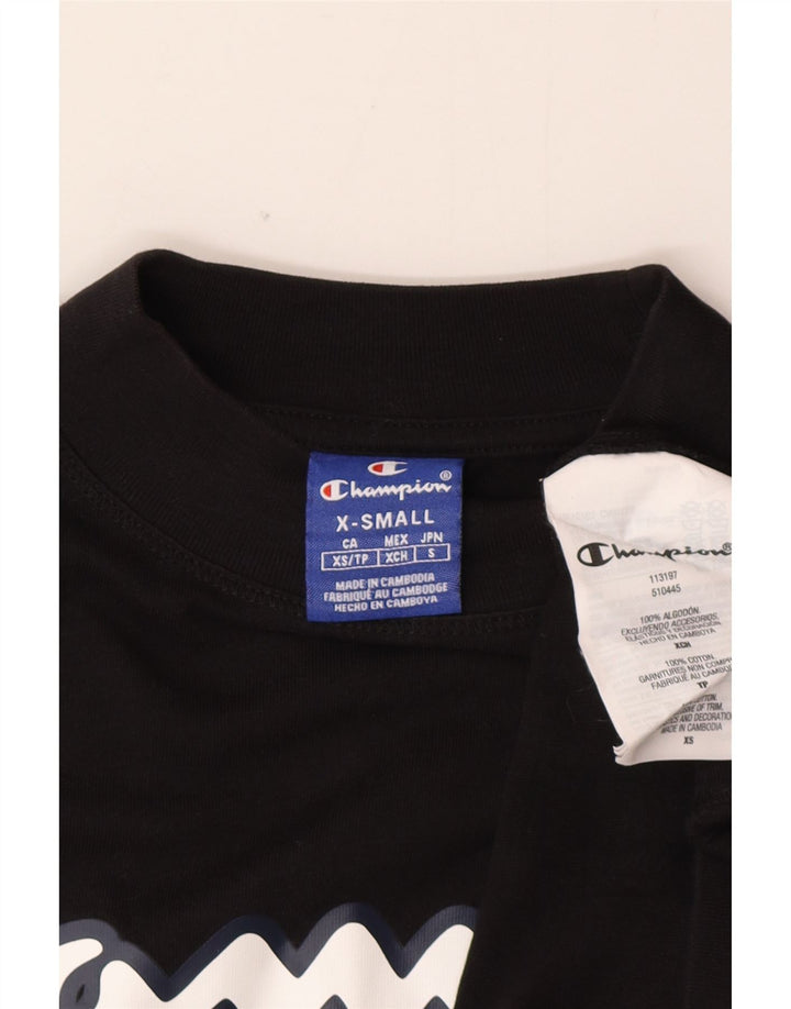 Champion Womens Grafisk Oversized Sweatshirt Jumper UK 6 XS Sort