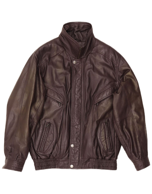 Vintage læderjakke til mænd IT 48 Medium brunt læder
