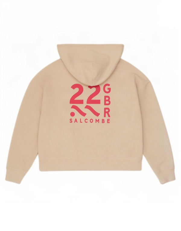 Jack Wills Dame Grafisk Oversized Hoodie Jumper UK 8 Small White Bomuld