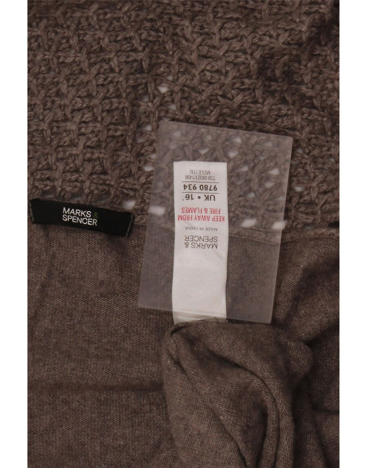MARKS & SPENCER Dame Asymmetrisk Cardigan Sweater UK 16 Large Grå