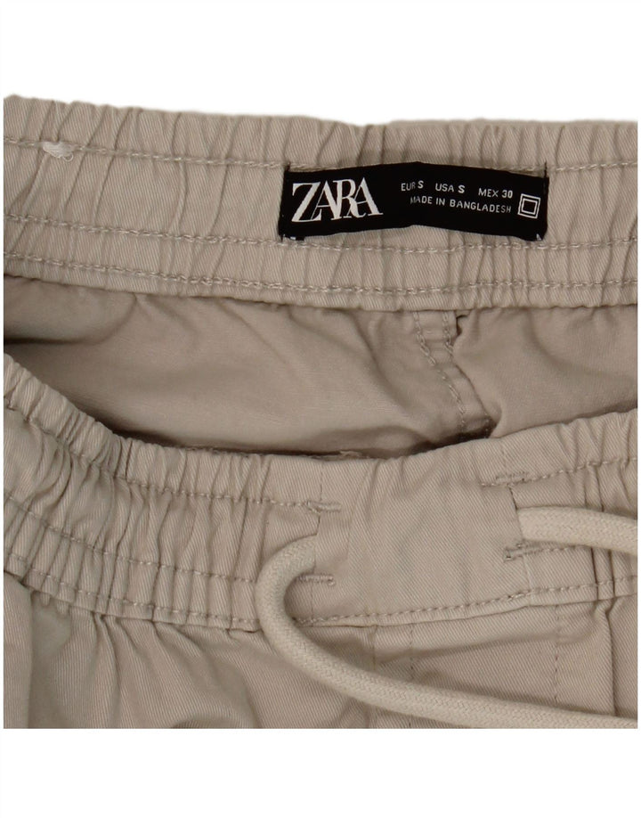 Zara Herre Joggers Cargo Bukser Small W30 L26 Beige