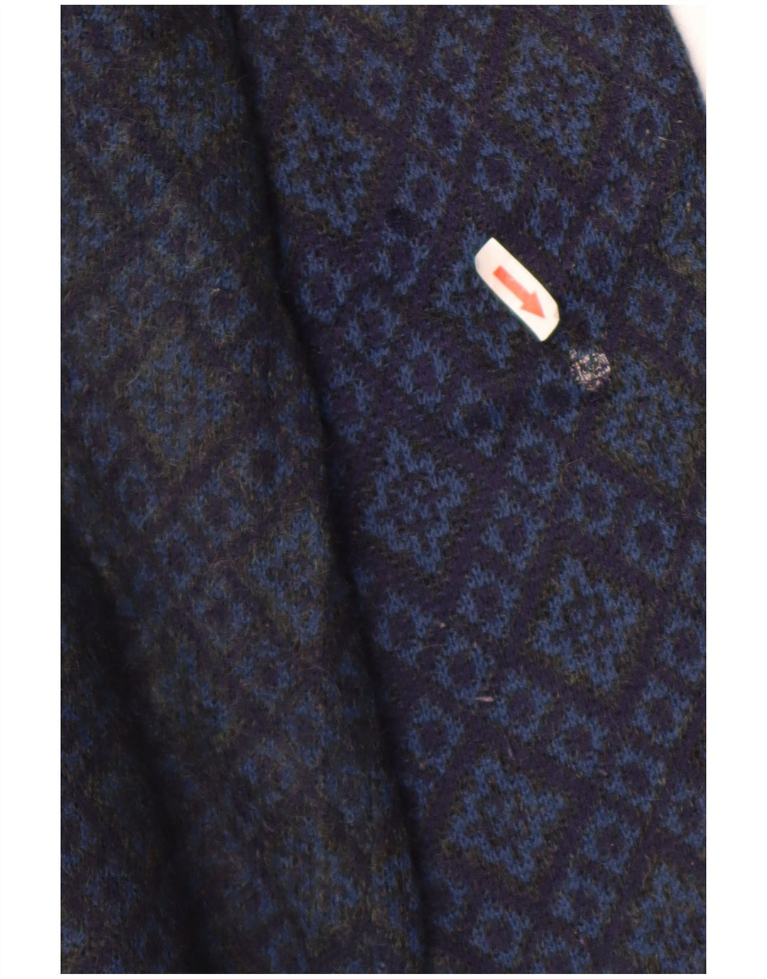 Della Ciana Herre Cardigan Sweater IT 52 Large Navy Blue Argyle/Diamond