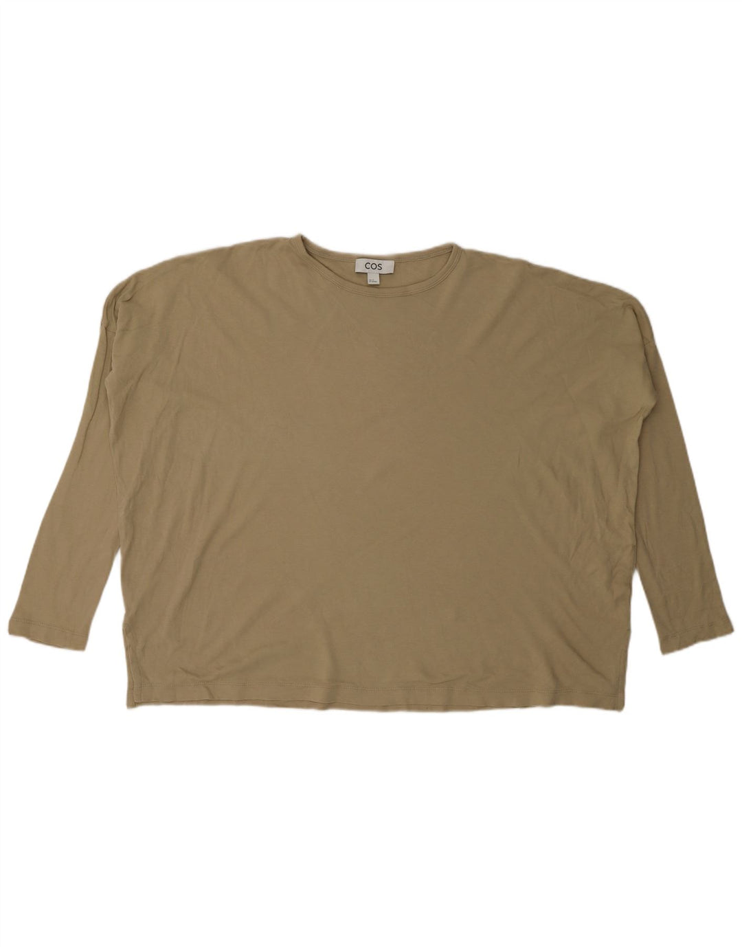 Cos Dame Oversized Top Langærmet UK 6 XS Beige Bomuld