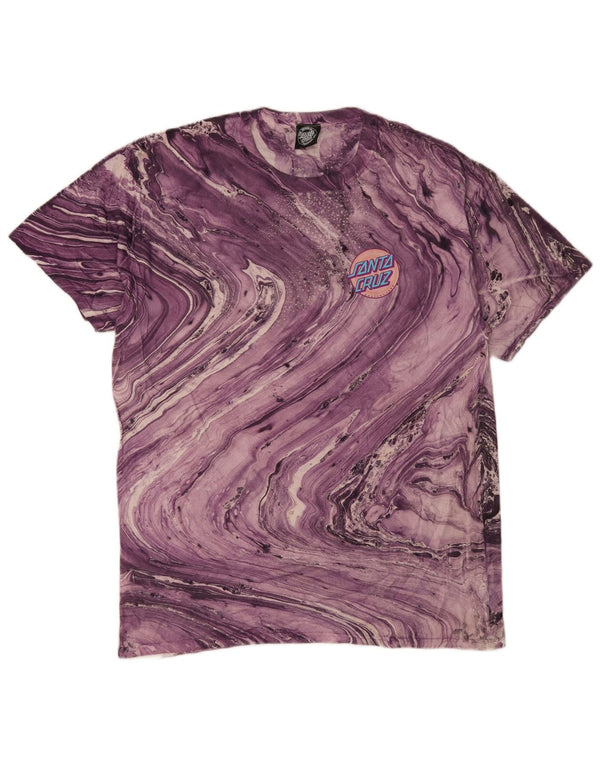 Santa Cruz Mens Graphic T-Shirt Top Large Purple Tie Dye Cotton