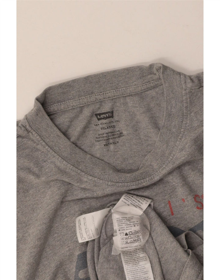 LEVI'S Mens Relaxed Graphic T-Shirt Top XS Grey Cotton