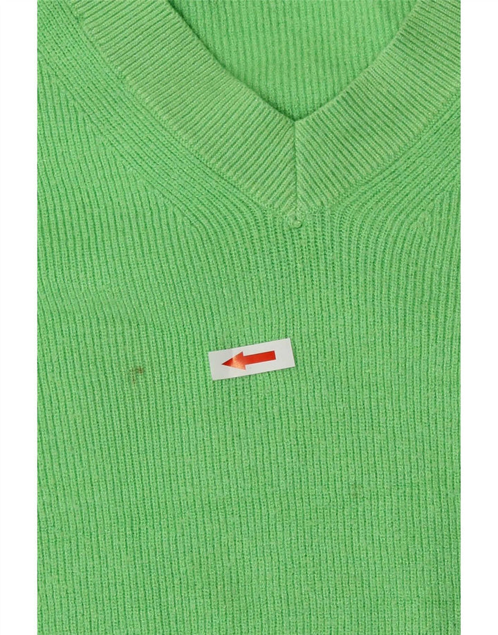 Marks & Spencer Dame V-hals sweater UK 16 Stor grøn viskose