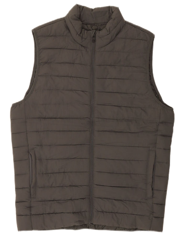 Jack & Jones Mens Padded Gilet UK 36 Small Grey Polyester
