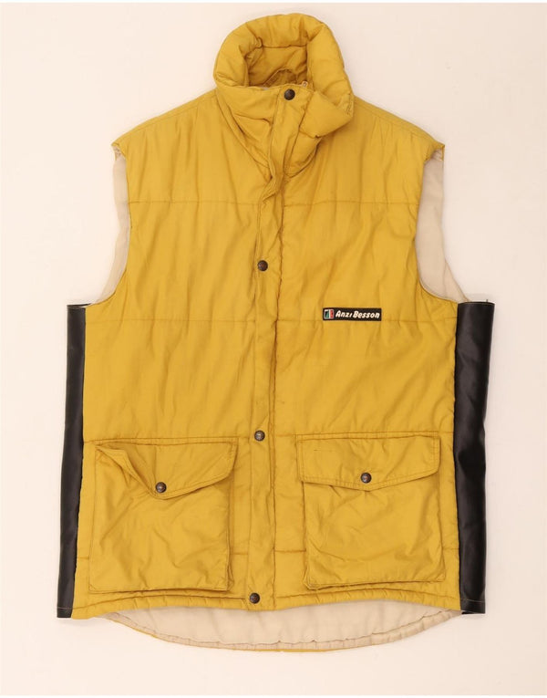 Anzi Besson Herre Polstret Gilet UK 40 Large Yellow Colourblock