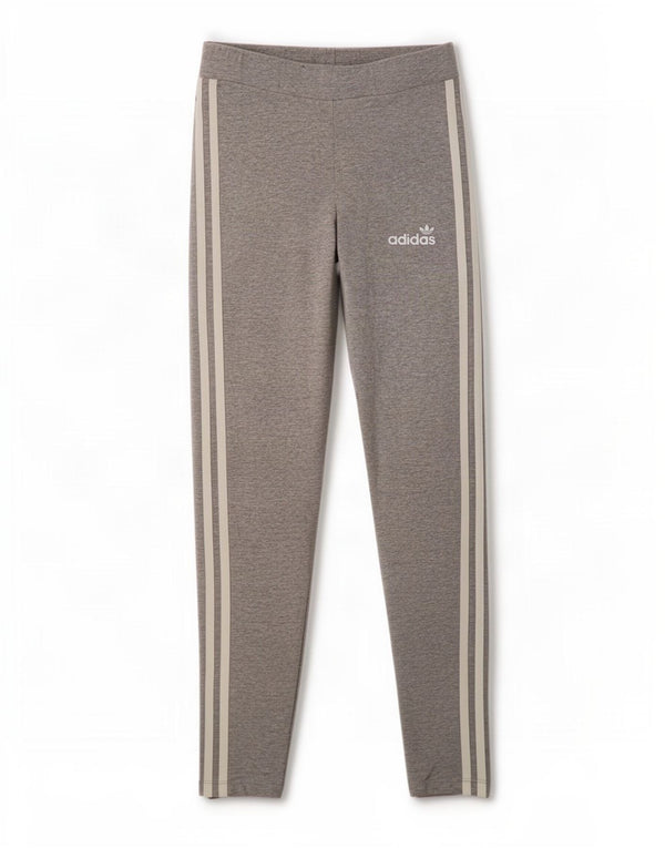 Adidas Womens Leggings UK 10 Small Grey Flecked Bomuld