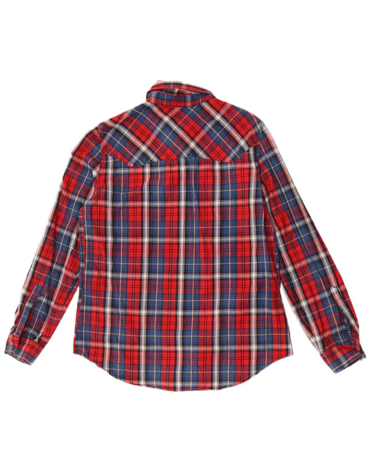 Zara Dame Flanell Shirt UK 14 Medium Rød Ternet