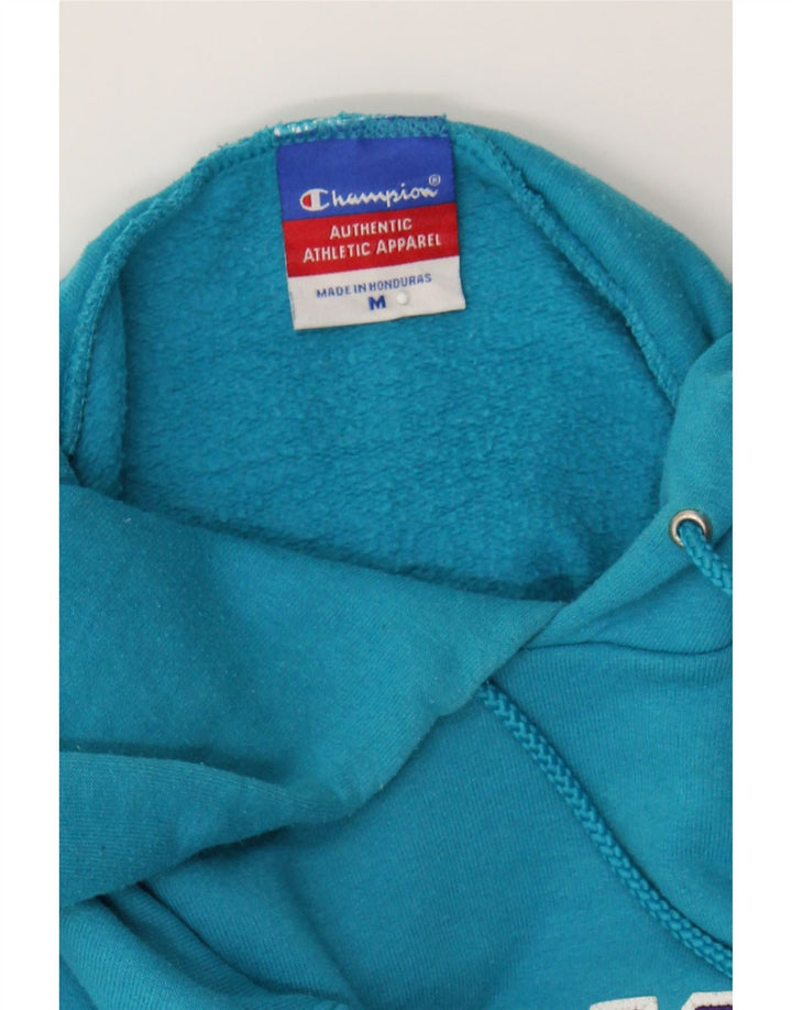CHAMPION Mens Belmont Graphic Hoodie Jumper Medium Blue Cotton Vintage Champion and Second-Hand Champion from Messina Hembry 