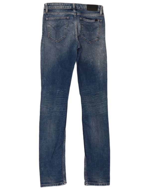 Calvin Klein Dame Distressed Skinny Jeans W25 L32 Blå Bomuld