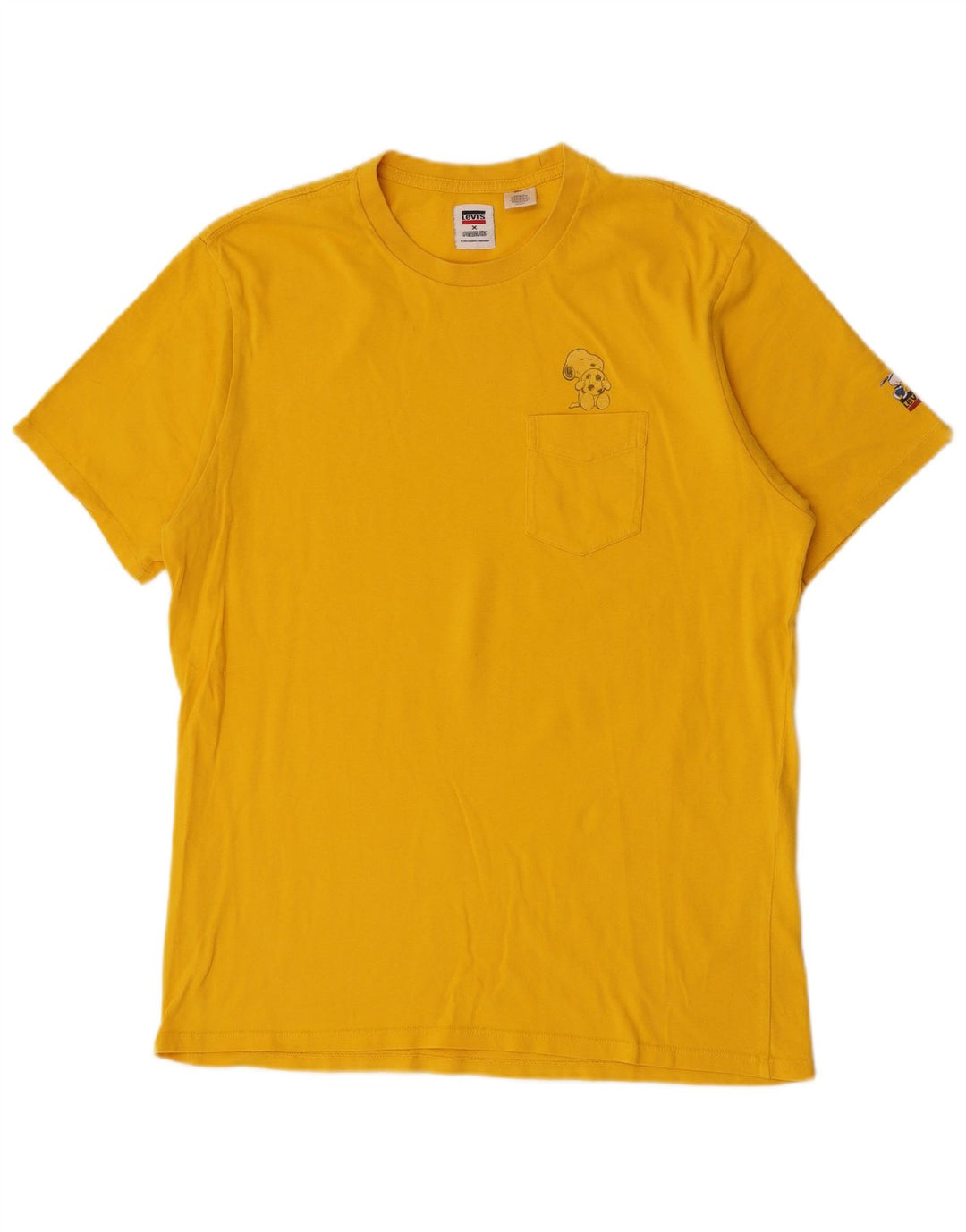 Levi's Herre Peanuts T-Shirt Top Medium Gul