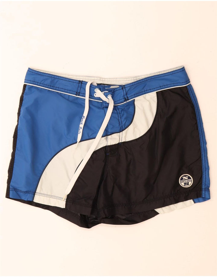 NORTH SAILS Mens Graphic Swimming Shorts Medium  Blue Colourblock