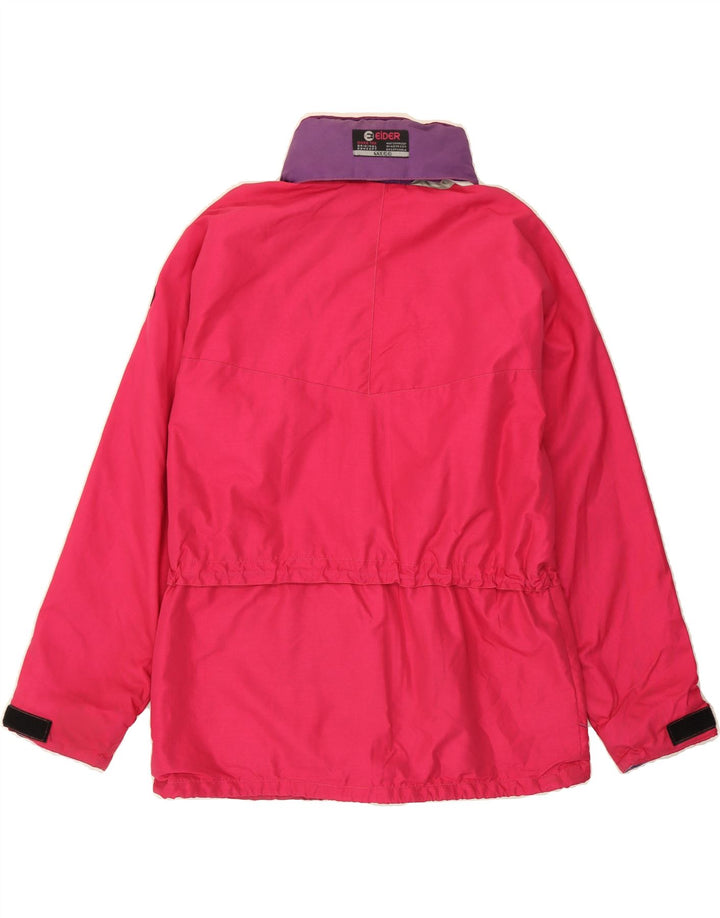 EIDER Womens Gore-Tex Hooded Rain Jacket UK 16 Large Pink Colourblock Vintage Eider and Second-Hand Eider from Messina Hembry 