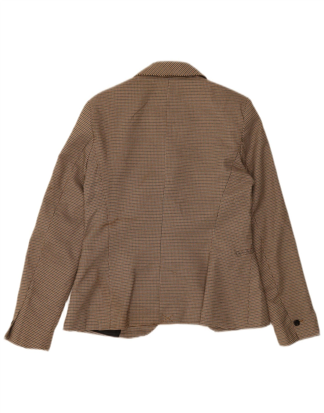 Zara Dame 1-knaps blazerjakke EU 38 Lille brun Houndstooth