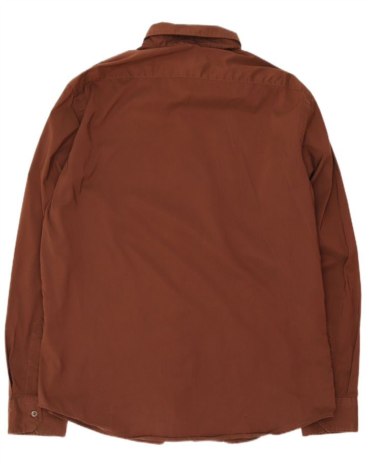 Trussardi herreskjorte XL brun bomuld