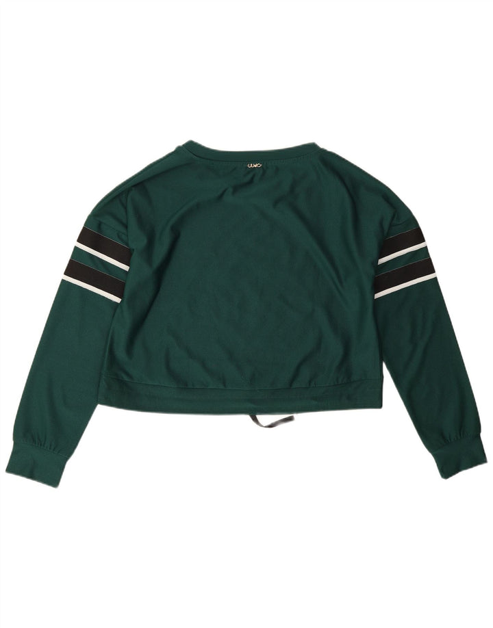 Liu Jo Dame Oversized Grafisk Sweatshirt Jumper UK 10 Lille Grøn