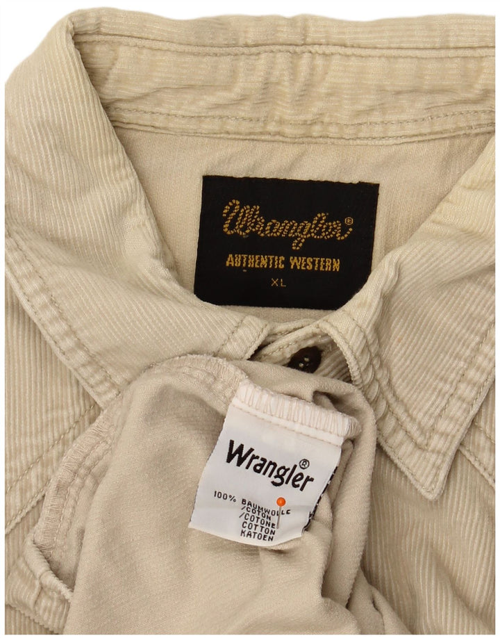 WRANGLER Western Corduroy-skjorte til mænd XL Beige Bomuld