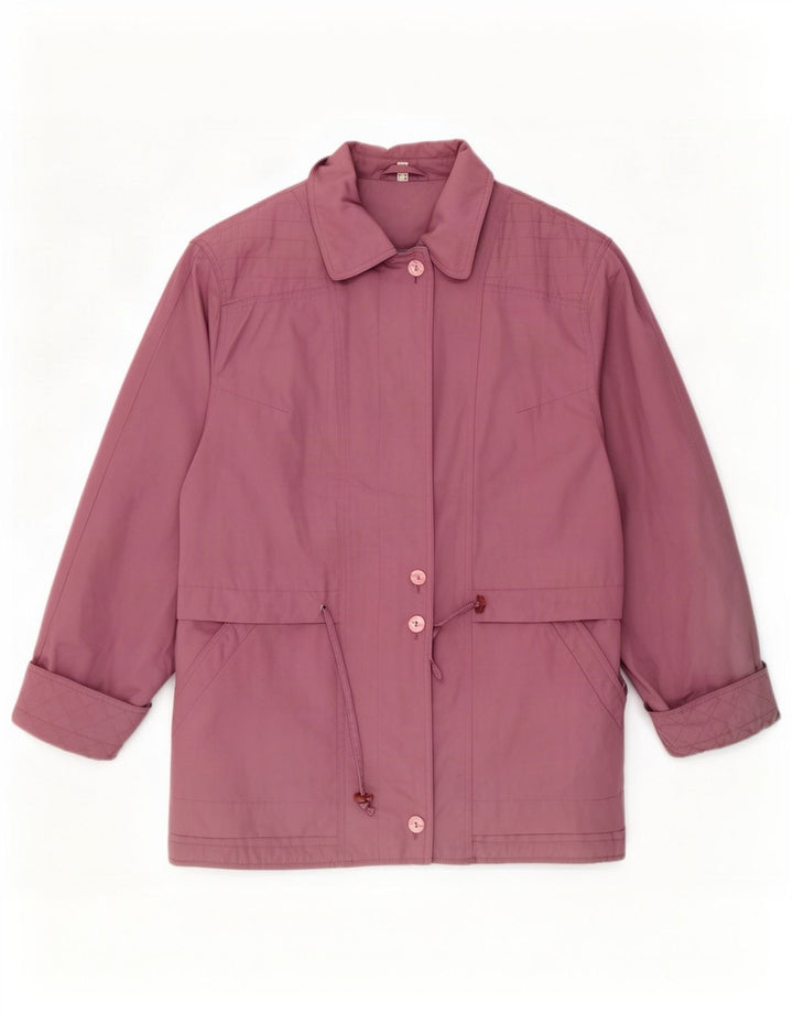 Vintage Dame Loose Fit Utility Jacket UK 18 XL Lilla Polyester