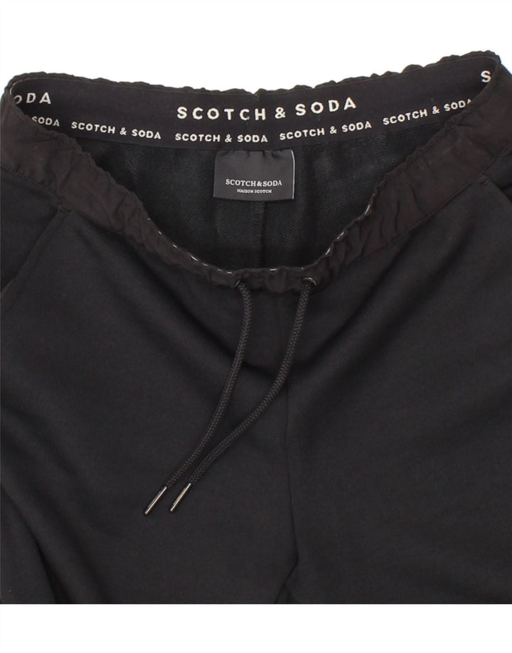 SCOTCH & SODA Womens Tracksuit Trousers UK 12 Medium Black Cotton Vintage Scotch & Soda and Second-Hand Scotch & Soda from Messina Hembry 