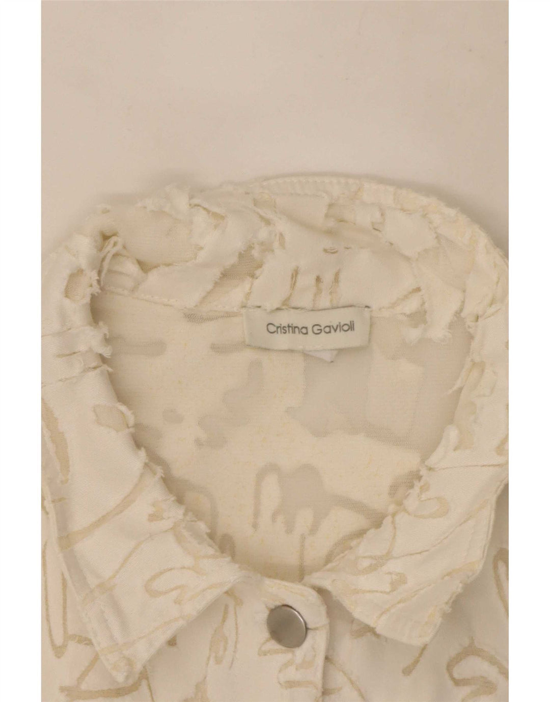 Cristina Gavioli kvinders abstrakt mønster bomberjakke UK 14 Medium White