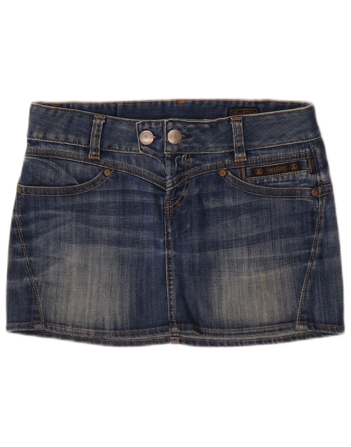Herrlicher Dame Lavtalje Mini Denim Nederdel W29 Medium Blue Bomuld