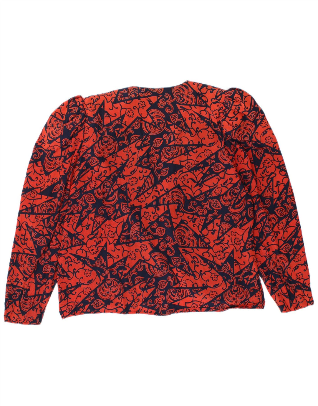 Vintage dame cardigan top IT 44 Medium rød blomstret silke