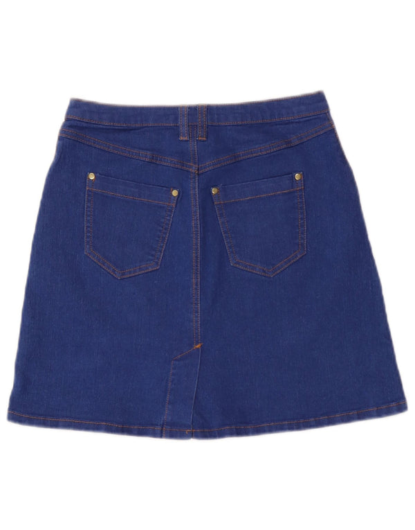 Topshop Dame Mini Denim Nederdel UK 8 Small W26 Blue Polyester