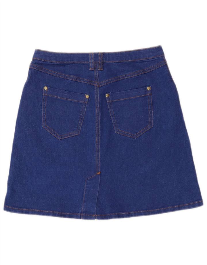 Topshop Dame Mini Denim Nederdel UK 8 Small W26 Blue Polyester