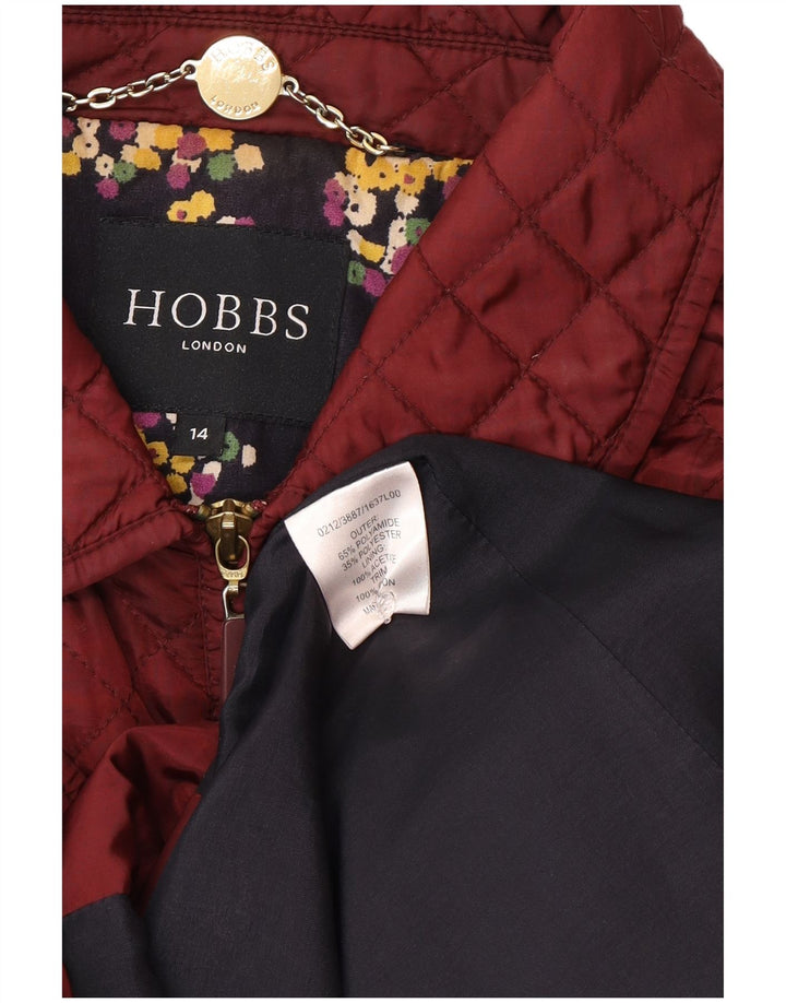 Hobbs Quiltet jakke til kvinder UK 14 Medium Maroon Polyamid