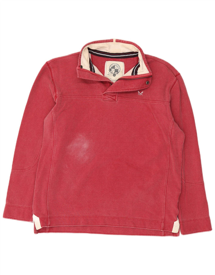 Besætningstøj Herre Zip Neck Sweatshirt Jumper Stor Rød Bomuld