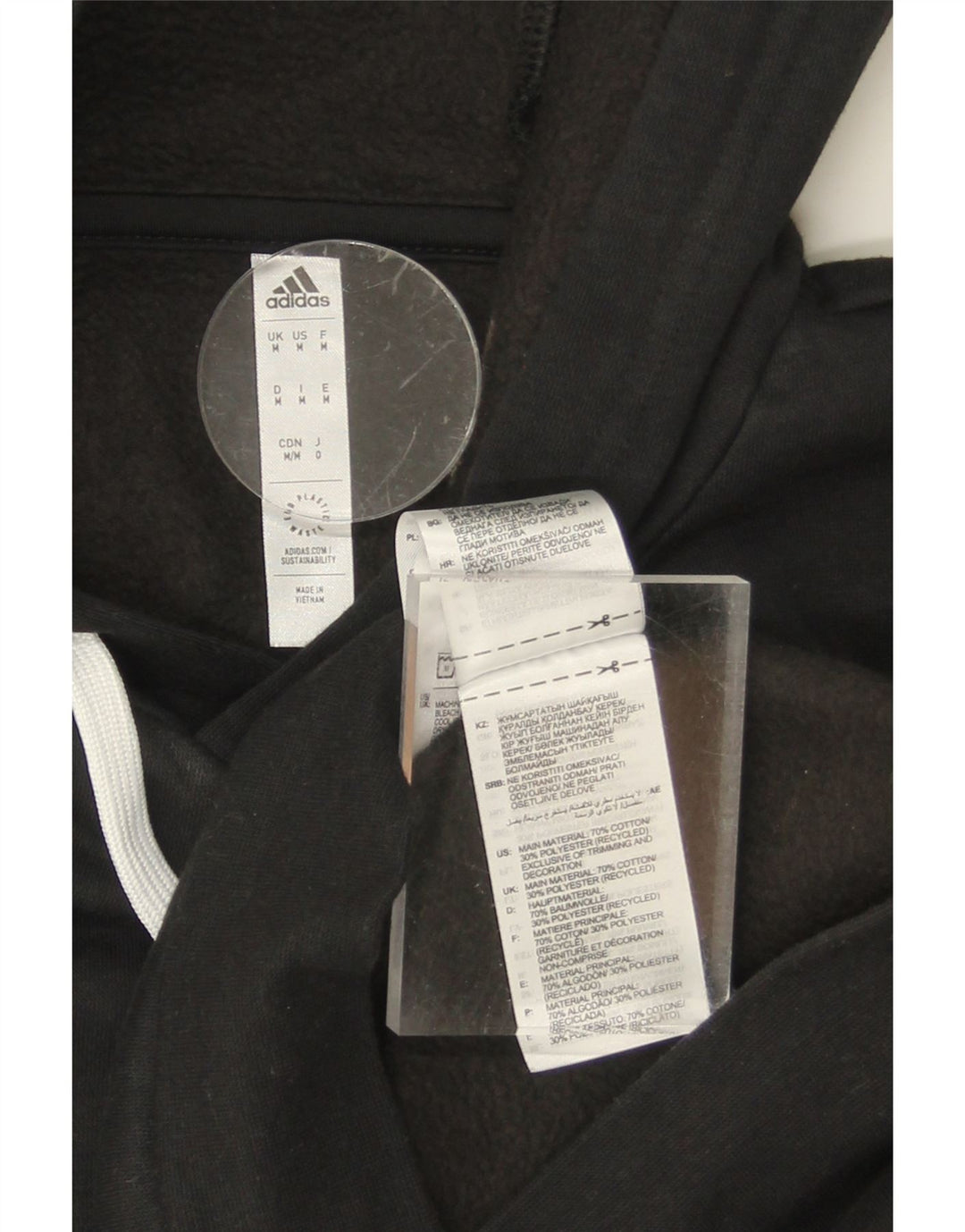 ADIDAS Mens Hoodie Jumper Medium Black Cotton Vintage Adidas and Second-Hand Adidas from Messina Hembry 