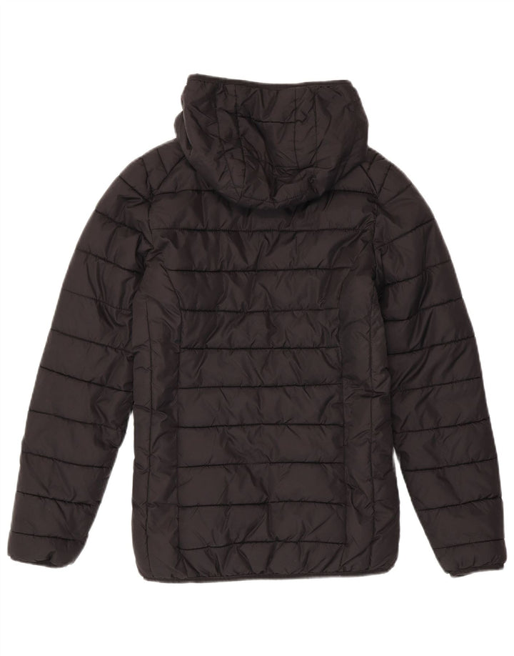 Ellesse Dame Hætte Polstret Vendbar Jakke UK 6 XS Sort Nylon
