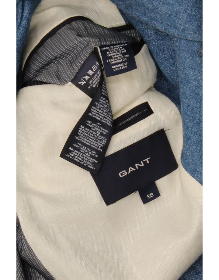 Gant Herre 3-knaps blazerjakke IT 56 XL Blå Polyester
