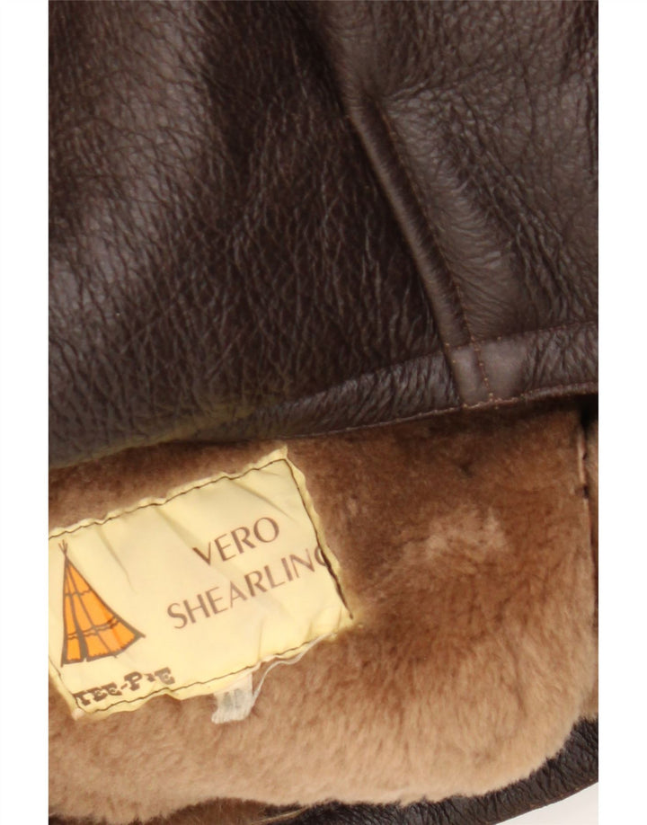 Vintage oversize jakke til kvinder IT 40 Lille brun farveblok