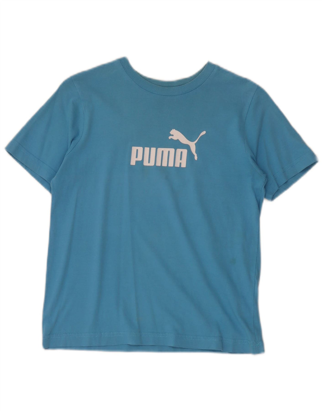 Puma Grafisk T-Shirt Top UK 12 Medium Blå Bomuld