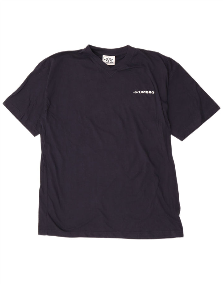 Umbro Herre T-Shirt Top Stor Marineblå Bomuld