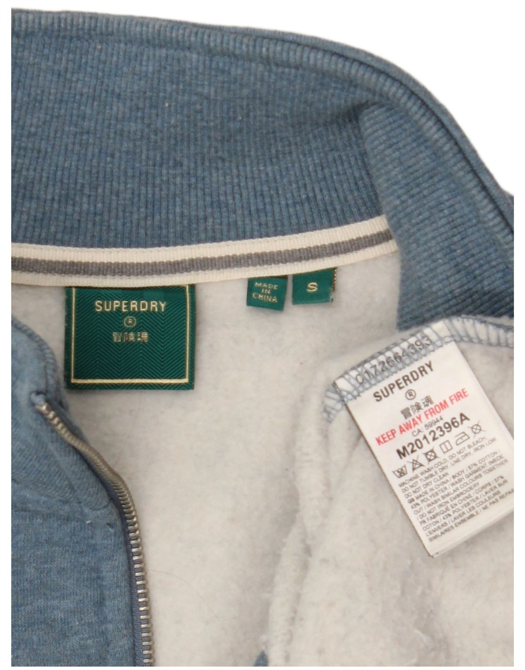 Superdry Sweatshirt med lynlås til mænd, lille blå bomuld