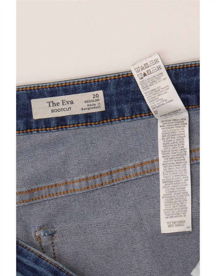 Marks & Spencer Dame Regular Bootcut Jeans UK 20 2XL W42 L31 Blå Bomuld