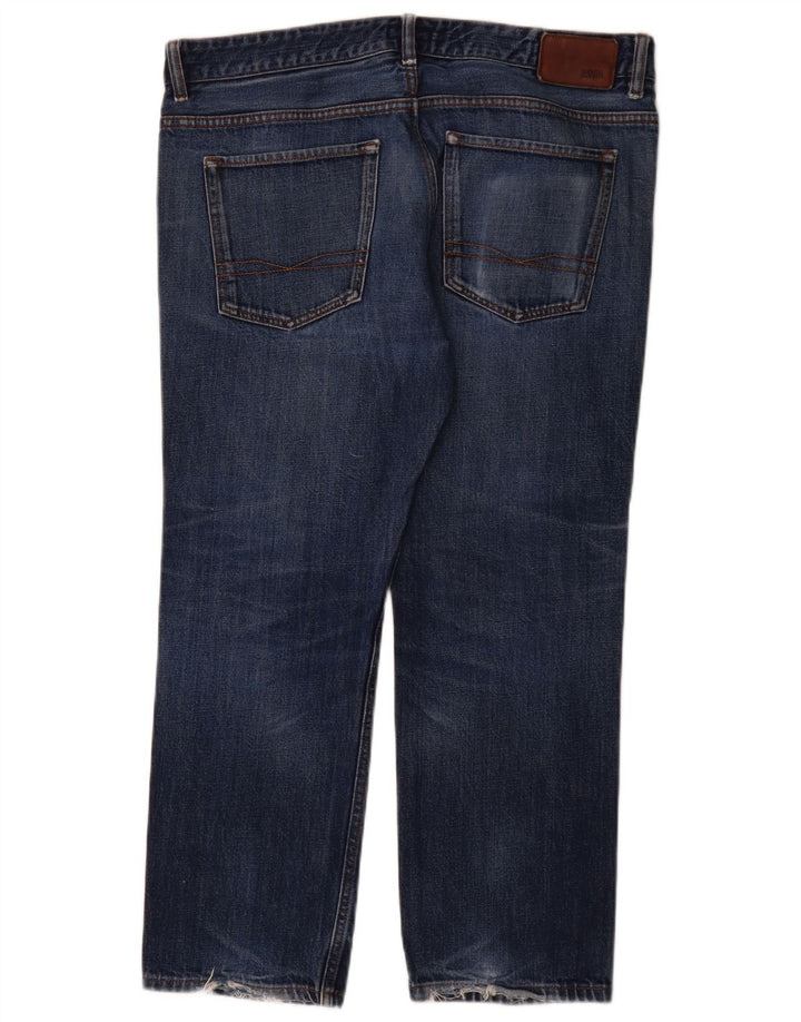 Hugo Boss Straight Jeans til mænd W36 L28 Blå bomuld